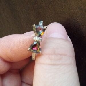 Mystic Aura Quartz Bowtie Ring Size 8